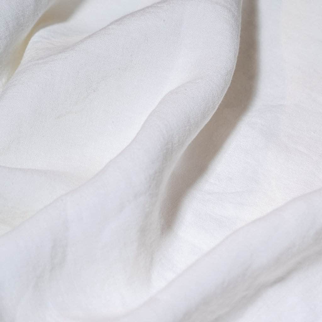 close up of white linen sheets 