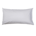 Pillow with Essential Collection Percale Pillowcase in Charcoal Stripe